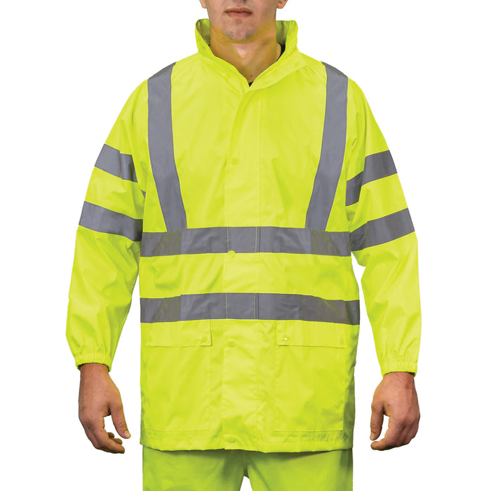 1655E - THE ECONO HI-VIS RAIN JACKET, front