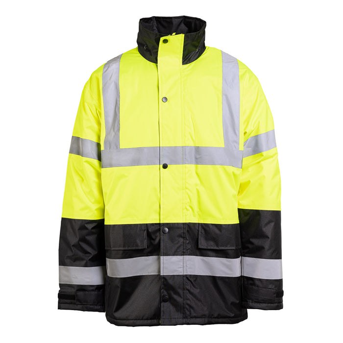 1865E - THE HI-VIS CLASS 3 BLACK BOTTOM PARKA, front
