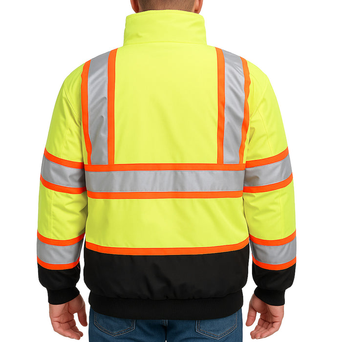 1385 - THE TWO-TONE BLACK BOTTOM HI-VIS BOMBER, back
