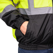 1320E - THE ECONO HI-VIS BLACK BOTTOM BOMBER JACKET