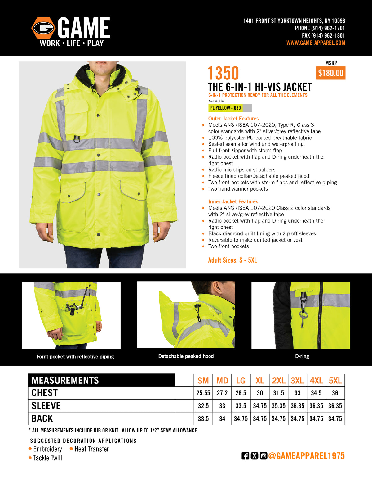 1350 - THE 6 IN 1 HI-VIS JACKET spec sheet