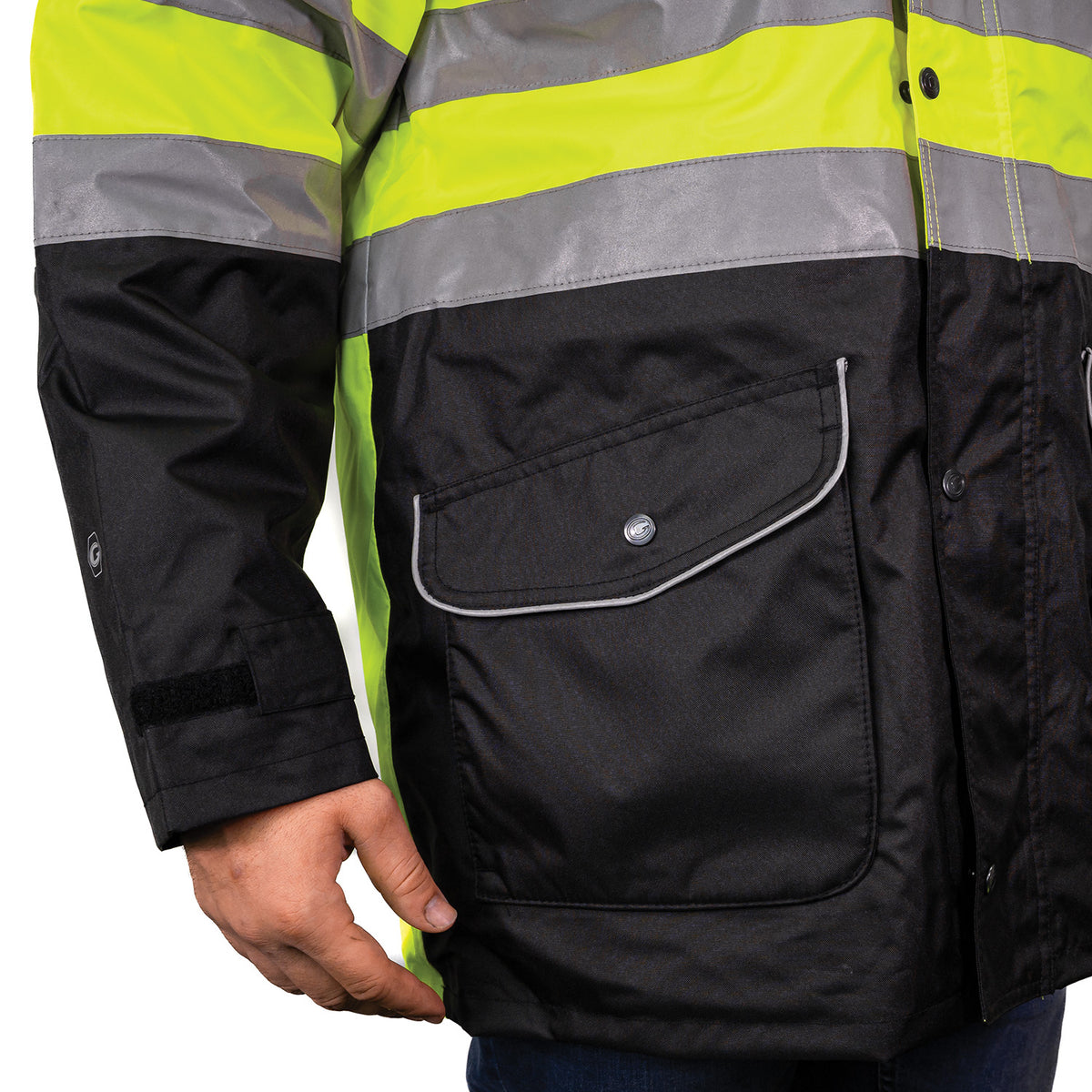 1355 - THE BLACK BOTTOM 6-IN-1 HI-VIS JACKET