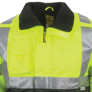 1370 - THE MUNICIPALITY HI-VIS  BOMBER JACKET WITH HIDEAWAY HOOD image 7