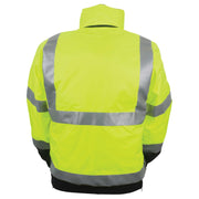 1370 - THE MUNICIPALITY HI-VIS  BOMBER JACKET WITH HIDEAWAY HOOD