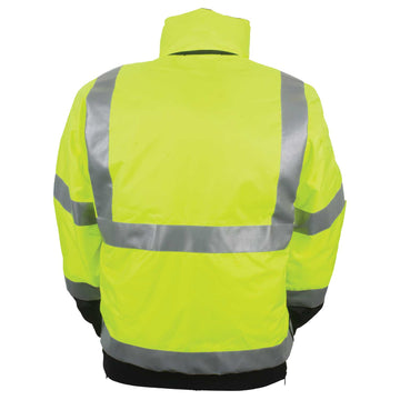 1370 - THE MUNICIPALITY HI-VIS  BOMBER JACKET WITH HIDEAWAY HOOD image 9