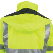 1370 - THE MUNICIPALITY HI-VIS  BOMBER JACKET WITH HIDEAWAY HOOD
