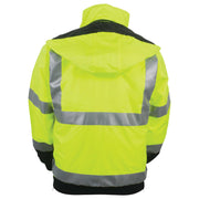 1370 - THE MUNICIPALITY HI-VIS  BOMBER JACKET WITH HIDEAWAY HOOD