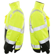 1370 - THE MUNICIPALITY HI-VIS  BOMBER JACKET WITH HIDEAWAY HOOD
