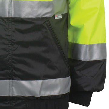 1370 - THE MUNICIPALITY HI-VIS  BOMBER JACKET WITH HIDEAWAY HOOD image 8