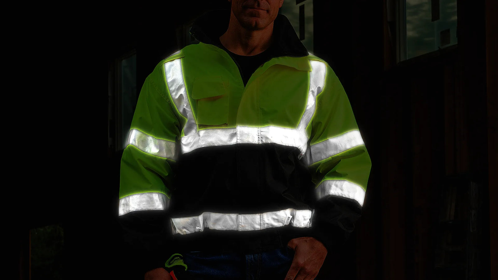 Hi-visibility garment at Night