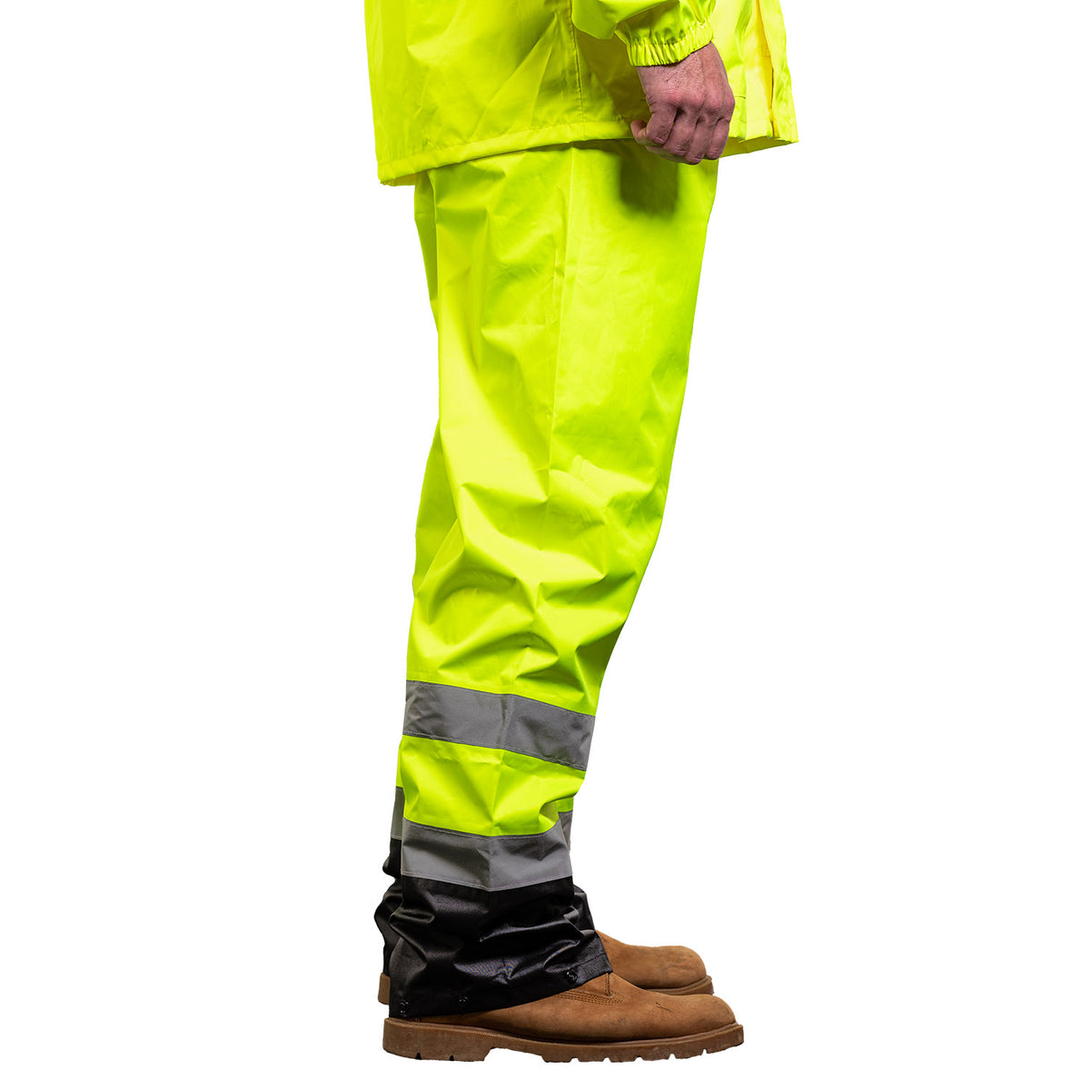 1555E - THE CONO HI-VIS BLACK BOTTOM RAIN PANT