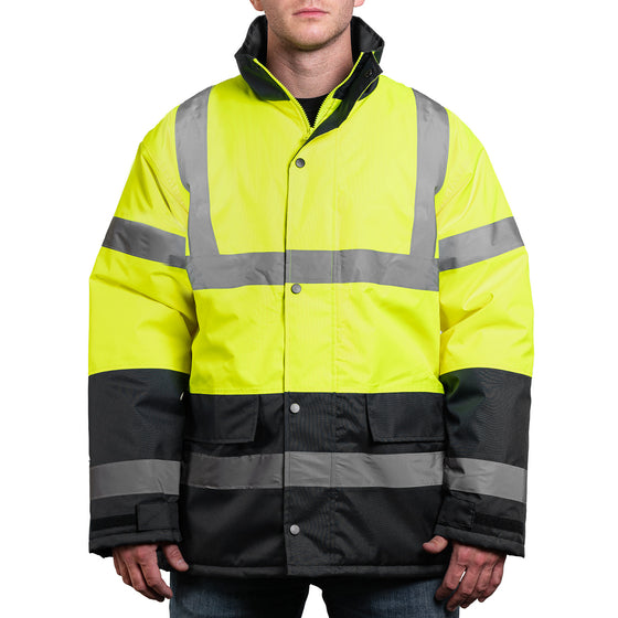 1865E - THE HI-VIS CLASS 3 BLACK BOTTOM PARKA