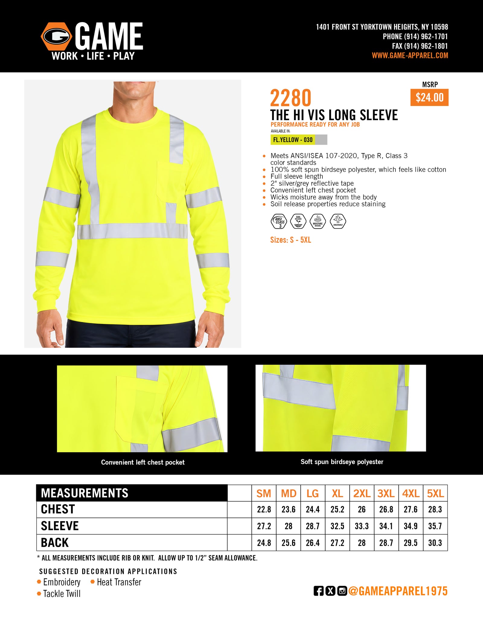 2280 - THE HI VIS LONG SLEEVE TEE spec sheet