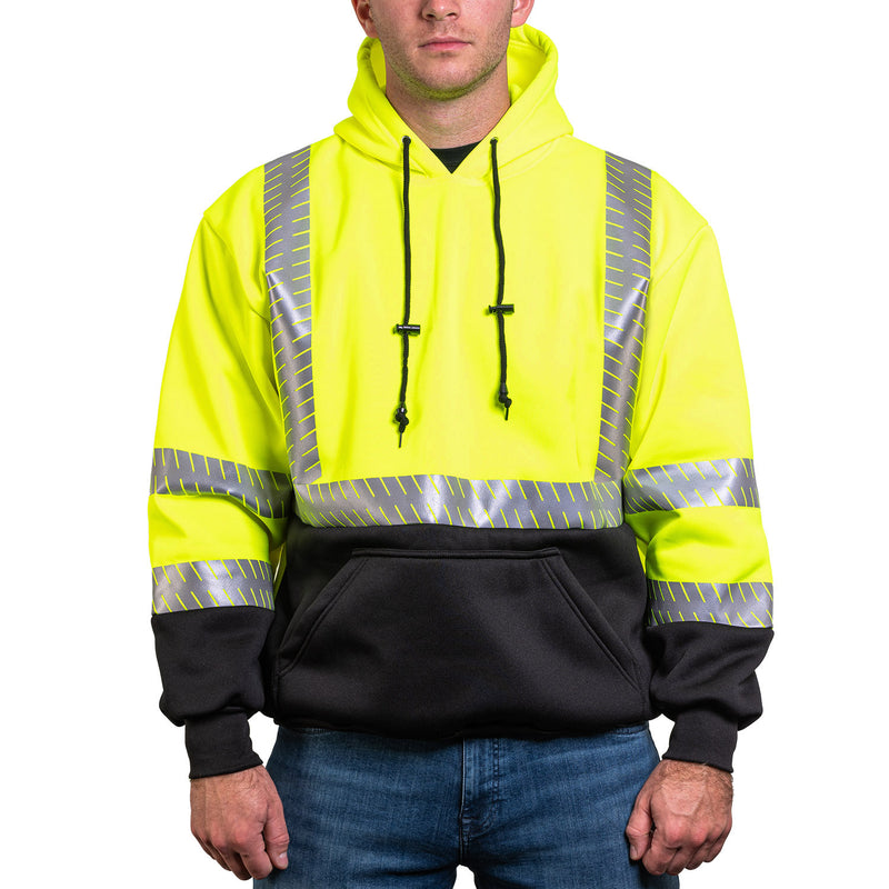8550E - THE NO ZIPPER ECONO HOODIE WITH SEGMENTED REFLECTIVE TAPE