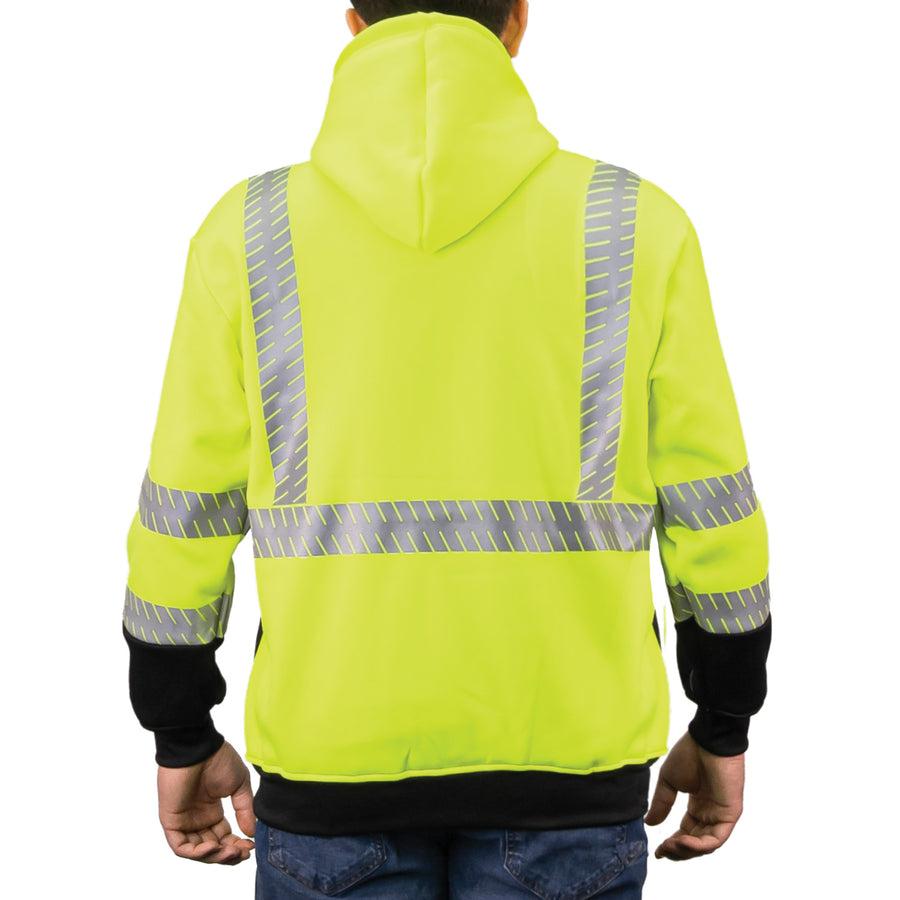 865E - THE HI-VIS FULL ZIP HOODIE WITH SEGMENTED REFLECTIVE TAPE