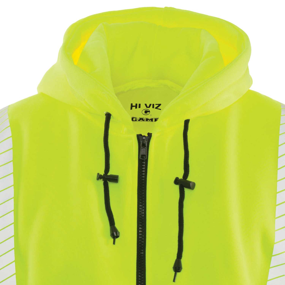 865E - THE HI-VIS FULL ZIP HOODIE WITH SEGMENTED REFLECTIVE TAPE