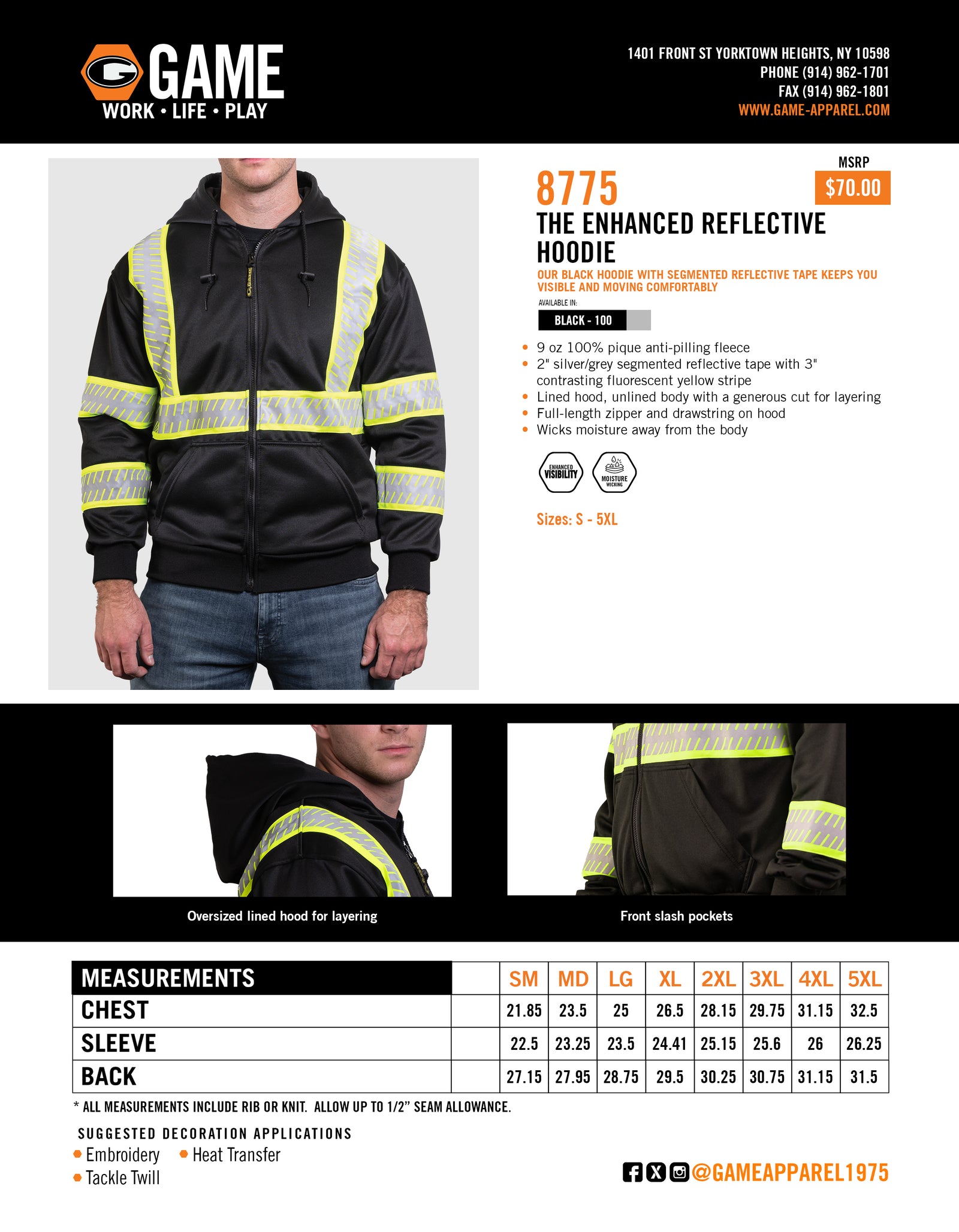 8775 - THE ENHANCED REFLECTIVE HOODIE spec sheet