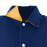 WOOL/LEATHER BYRON COLLAR